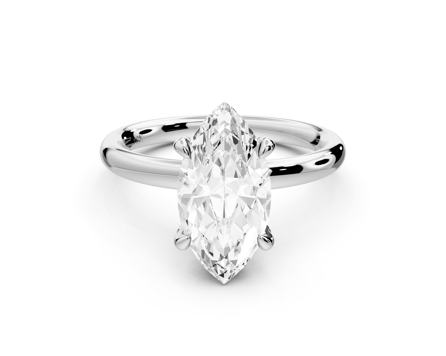 Shira - 2ct platinum marquise diamond with hidden halo and diamond crown talon prong solitaire engagement ring - Mr. Alex Jewelry