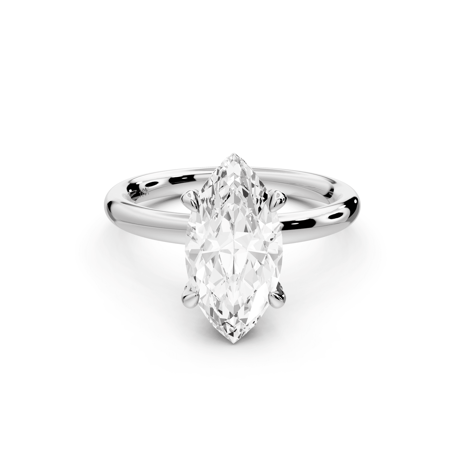 Shira - 2ct platinum marquise diamond with hidden halo and diamond crown talon prong solitaire engagement ring - Mr. Alex Jewelry