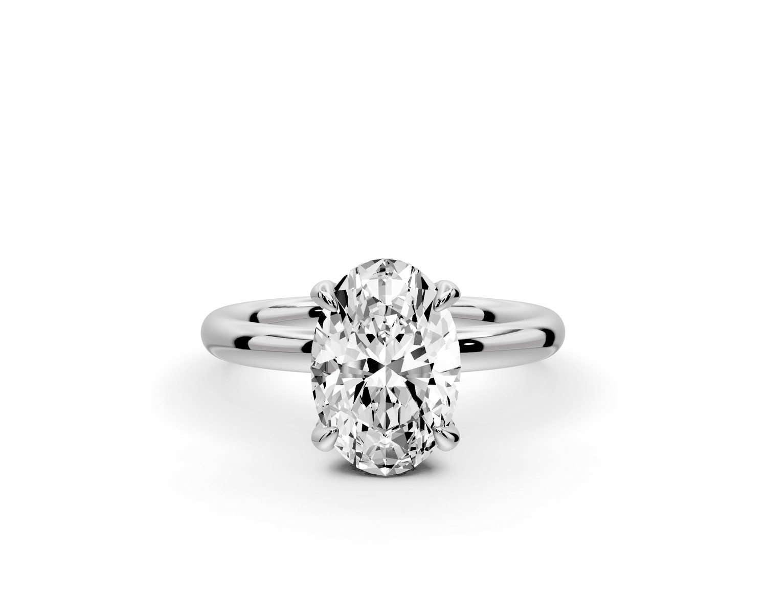 Shira - 2ct platinum oval diamond with hidden halo and diamond crown talon prong solitaire engagment ring - Mr. Alex Jewelry