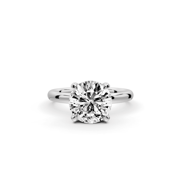 Shira - 2ct platinum round diamond with hidden halo and diamond crown talon prong solitaire engagment ring - Mr. Alex Jewelry