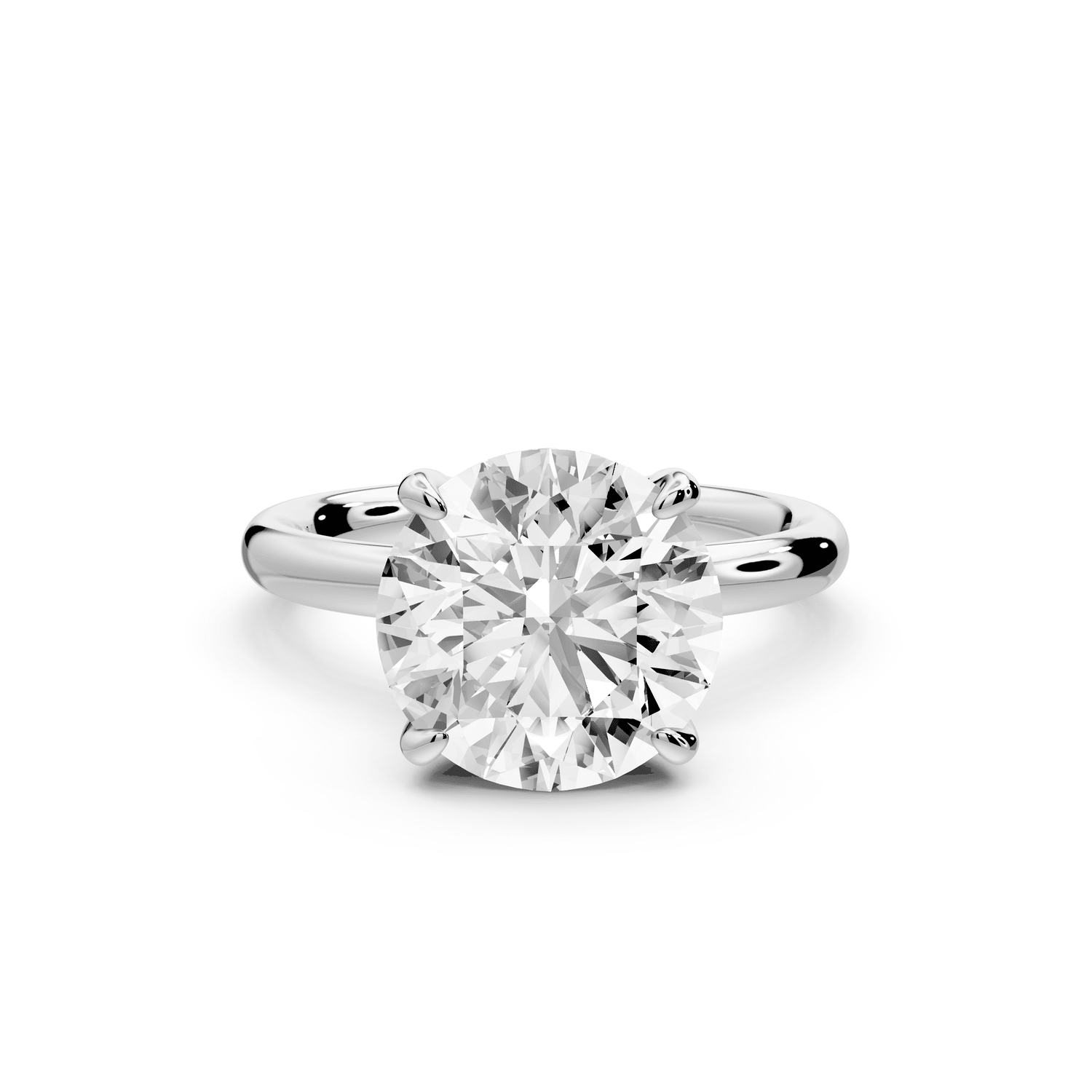 Shira - 3ct platinum round diamond with hidden halo and diamond crown talon prong solitaire engagment ring - Mr. Alex Jewelry