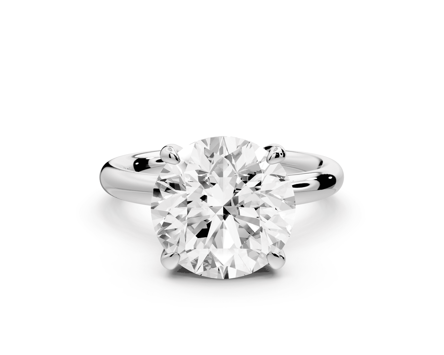 Shira - 4ct platinum round diamond with hidden halo and diamond crown talon prong solitaire engagment ring - Mr. Alex Jewelry