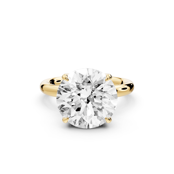 Shira - 5ct platinum round diamond with hidden halo and diamond crown talon prong solitaire engagment ring - Mr. Alex Jewelry