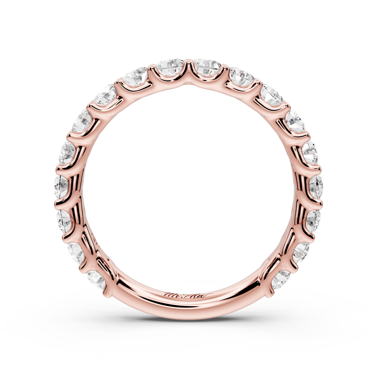 Siena - 14k rose gold Shared-Prong Round Diamond Eternity Ring - Mr. Alex Jewelry