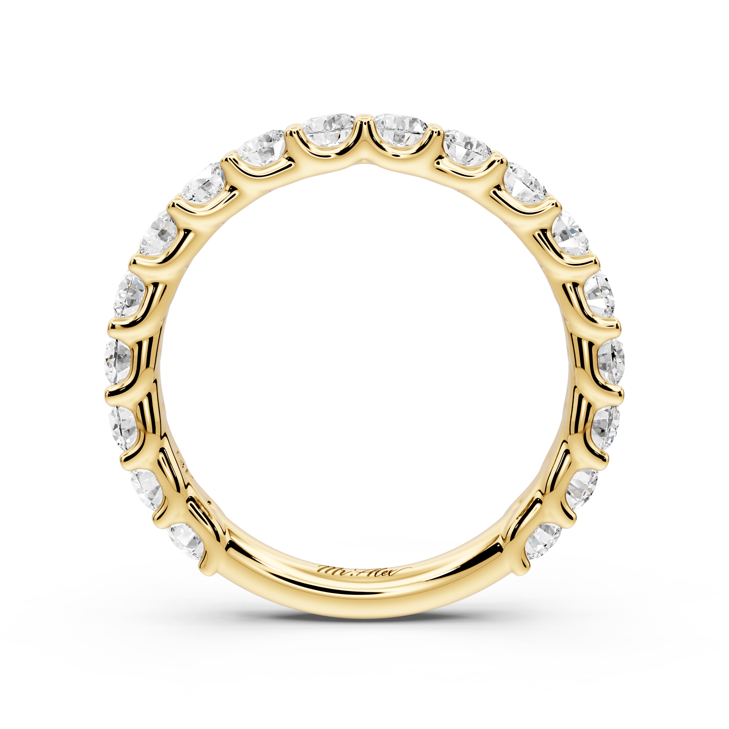 Siena - 14k yellow gold Shared-Prong Round Diamond Eternity Ring - Mr. Alex Jewelry