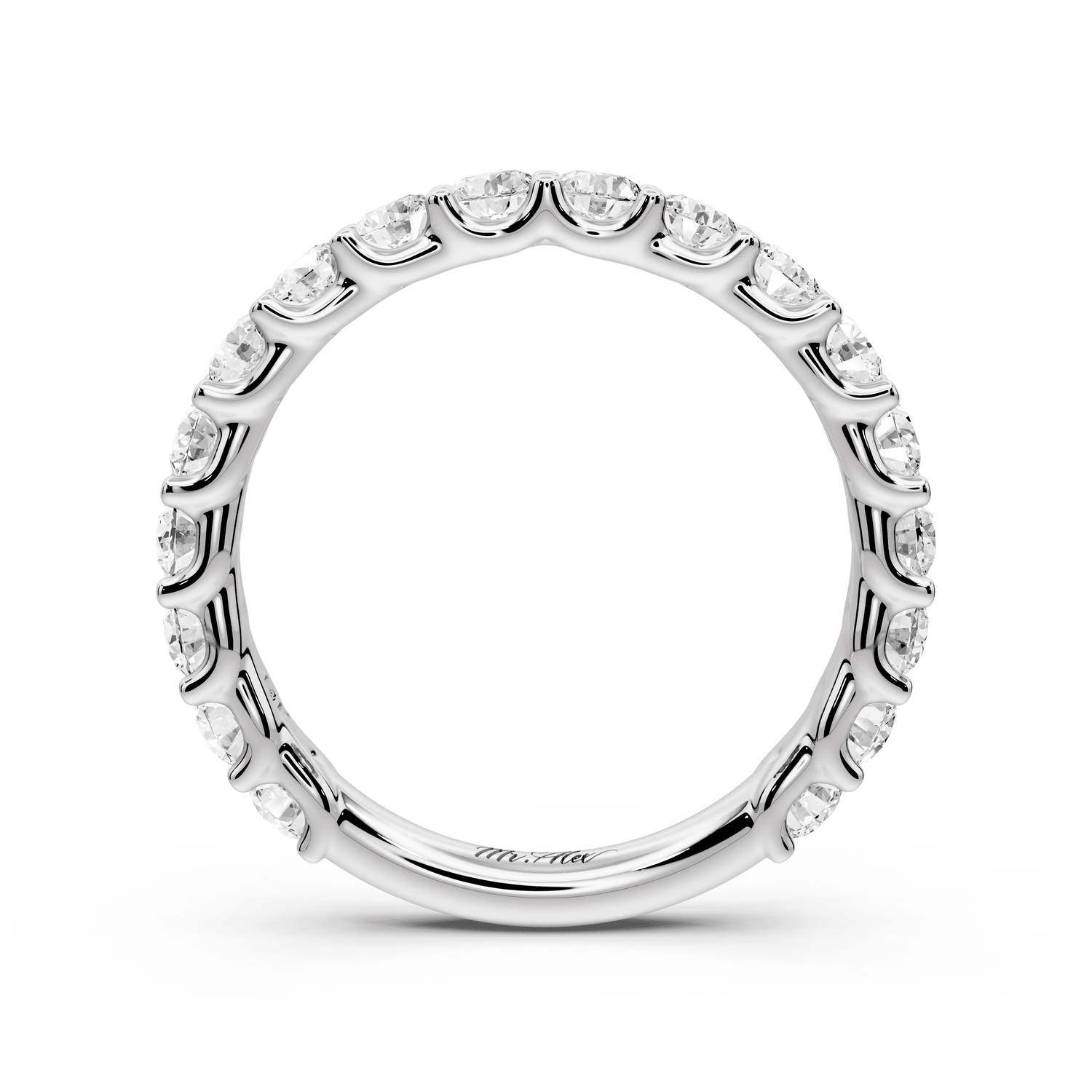 Siena - 18k white gold Shared-Prong Round Diamond Eternity Ring - Mr. Alex Jewelry