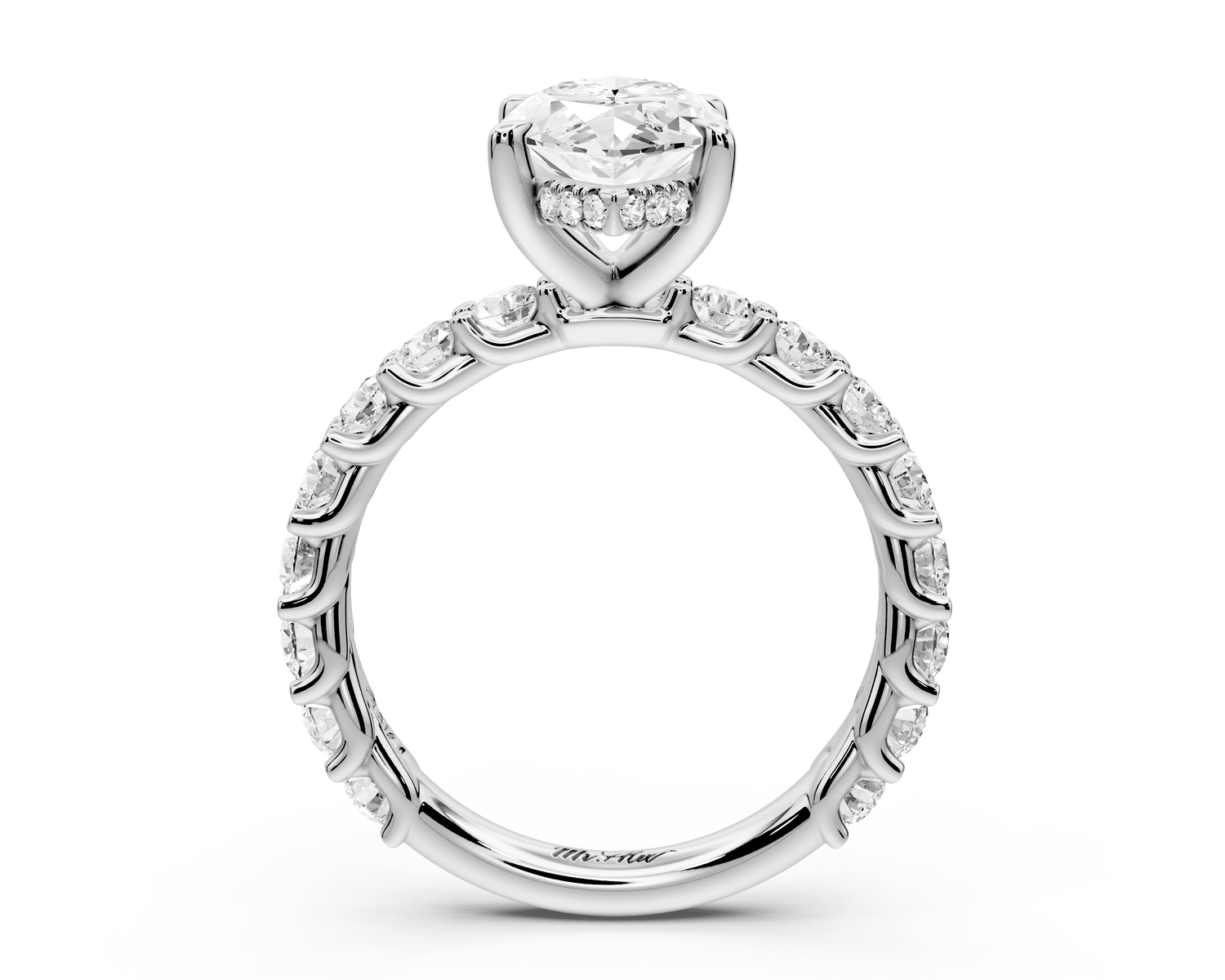 Siena - 2ct platinum marquise Hidden Halo with Shared Prong Pavé Engagement Ring - Mr. Alex Jewelry