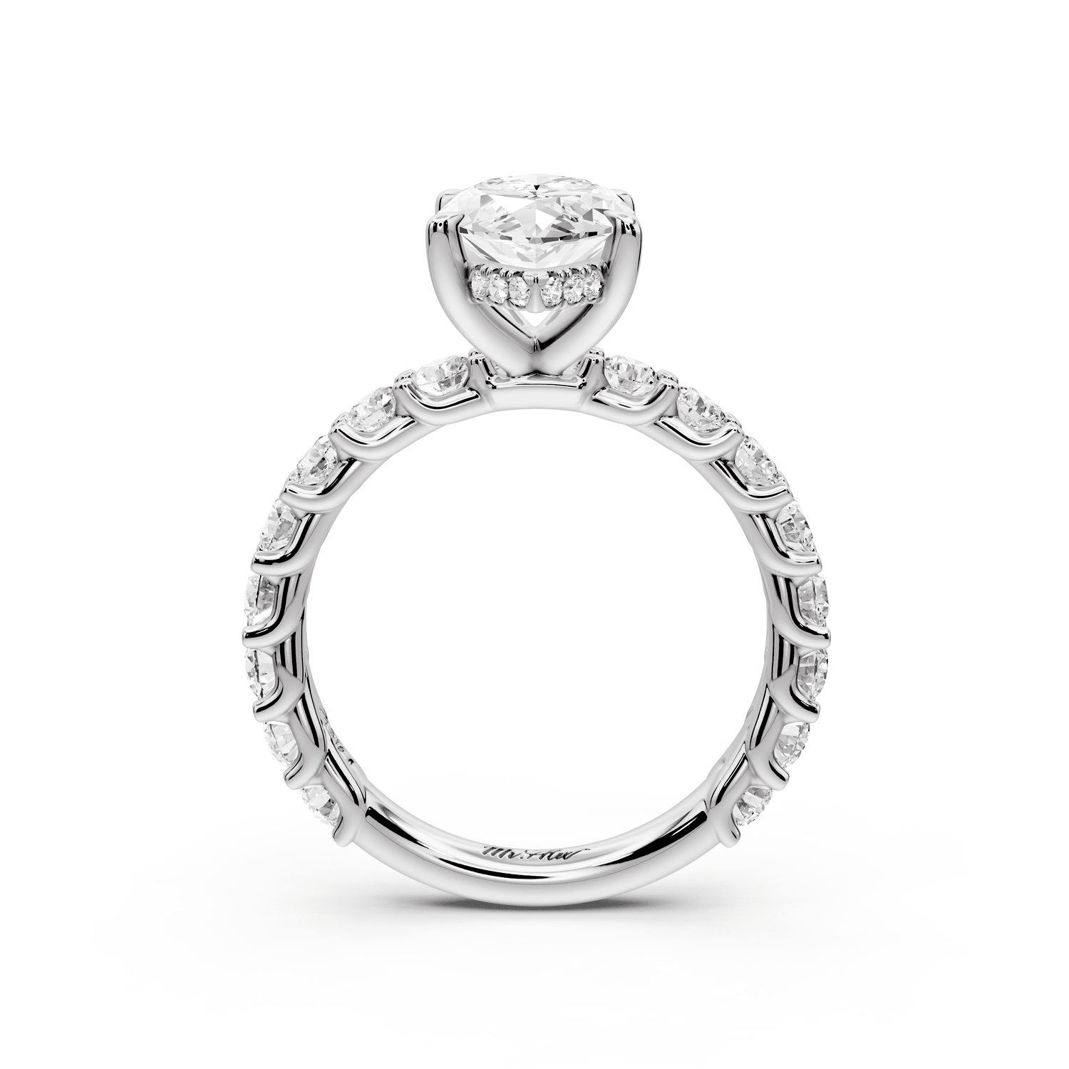 Siena - 2ct platinum marquise Hidden Halo with Shared Prong Pavé Engagement Ring - Mr. Alex Jewelry
