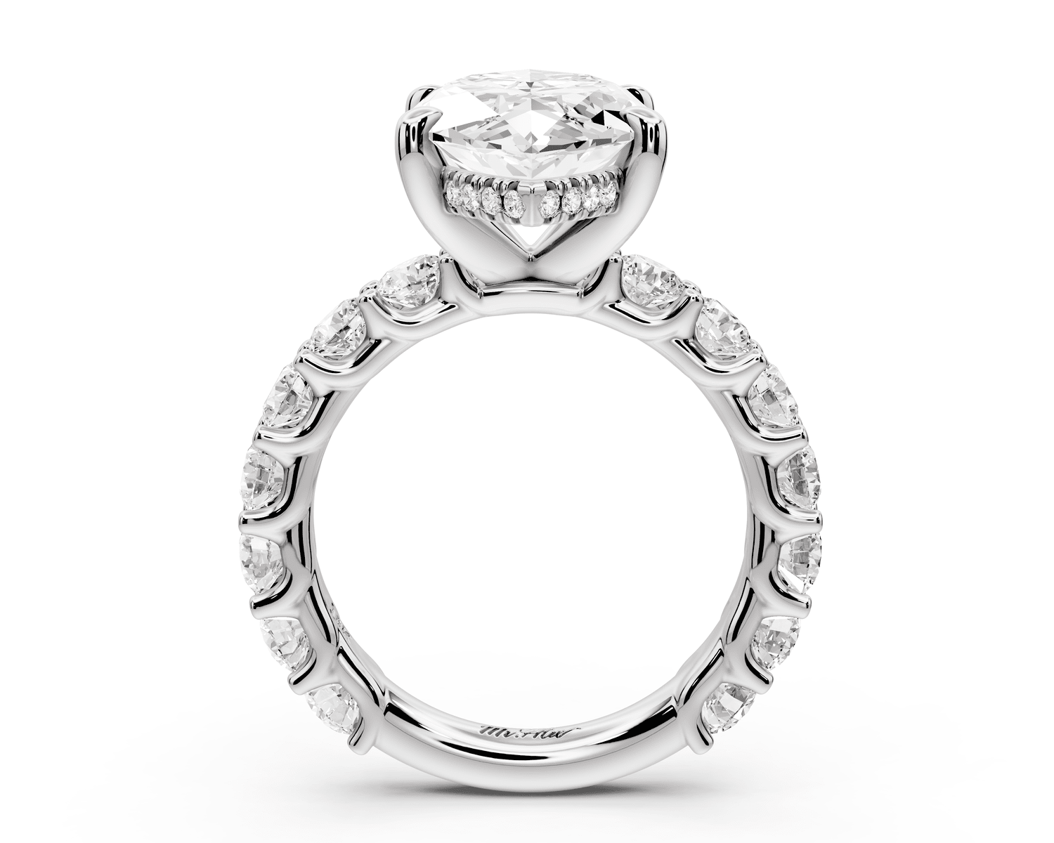 Siena - 5ct platinum marquise Hidden Halo with Shared Prong Pavé Engagement Ring - Mr. Alex Jewelry