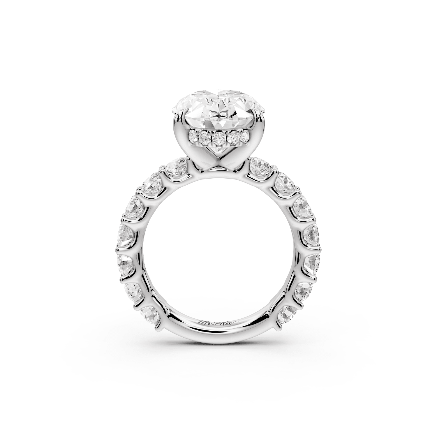 Siena - 5ct platinum oval Hidden Halo with Shared Prong Pavé Engagement Ring - Mr. Alex Jewelry