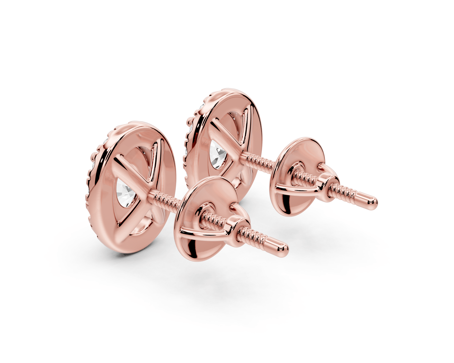 Solis - 1ct 14k rose gold Oval - Cut Diamond Stud Earrings - Mr. Alex Jewelry