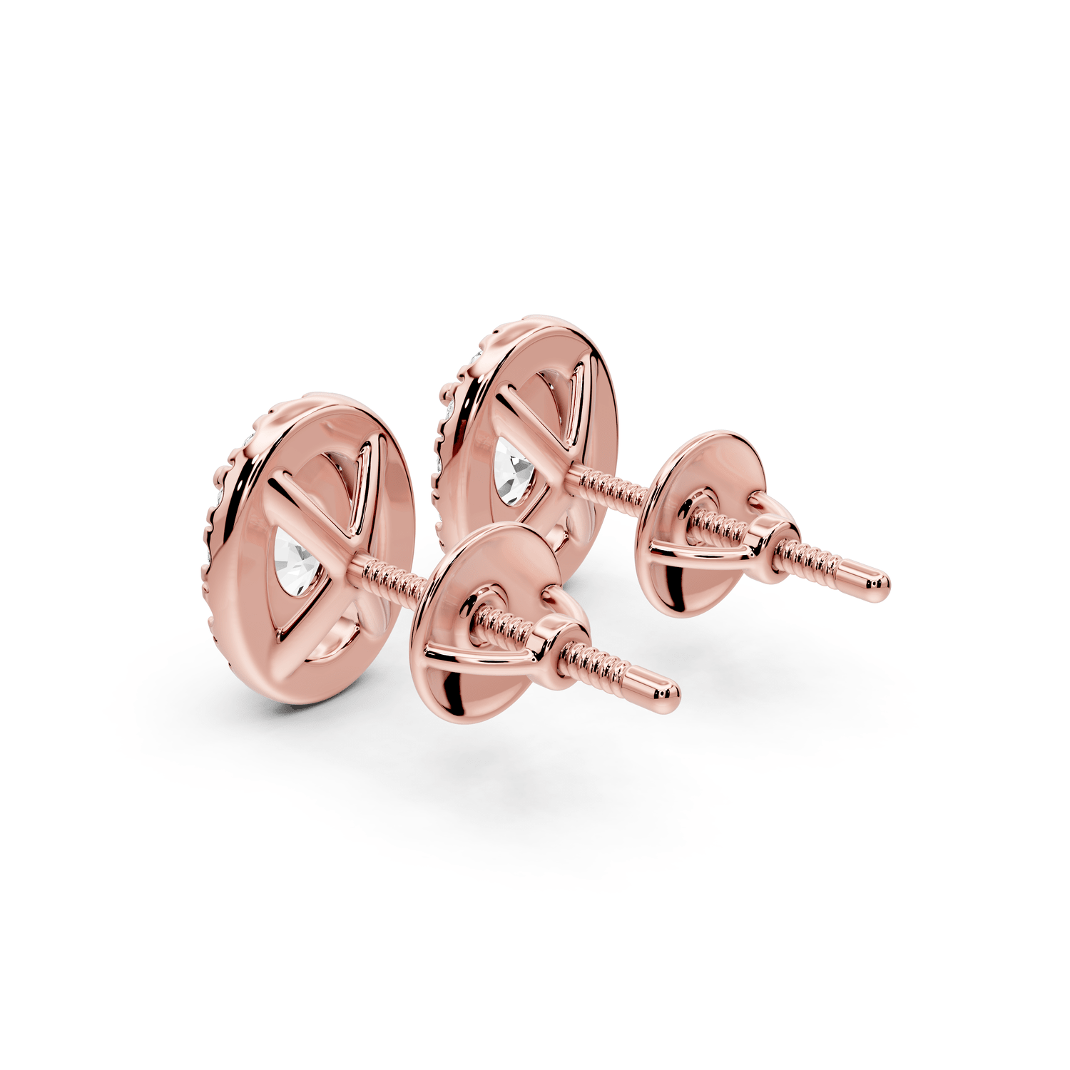 Solis - 1ct 14k rose gold Oval - Cut Diamond Stud Earrings - Mr. Alex Jewelry