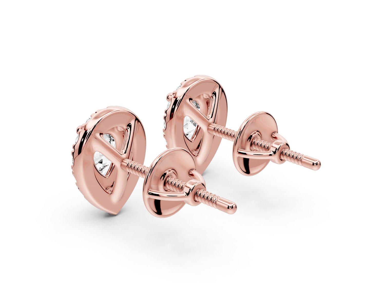 Solis - 1ct 14k rose gold Pear - Cut Diamond Stud Earrings - Mr. Alex Jewelry