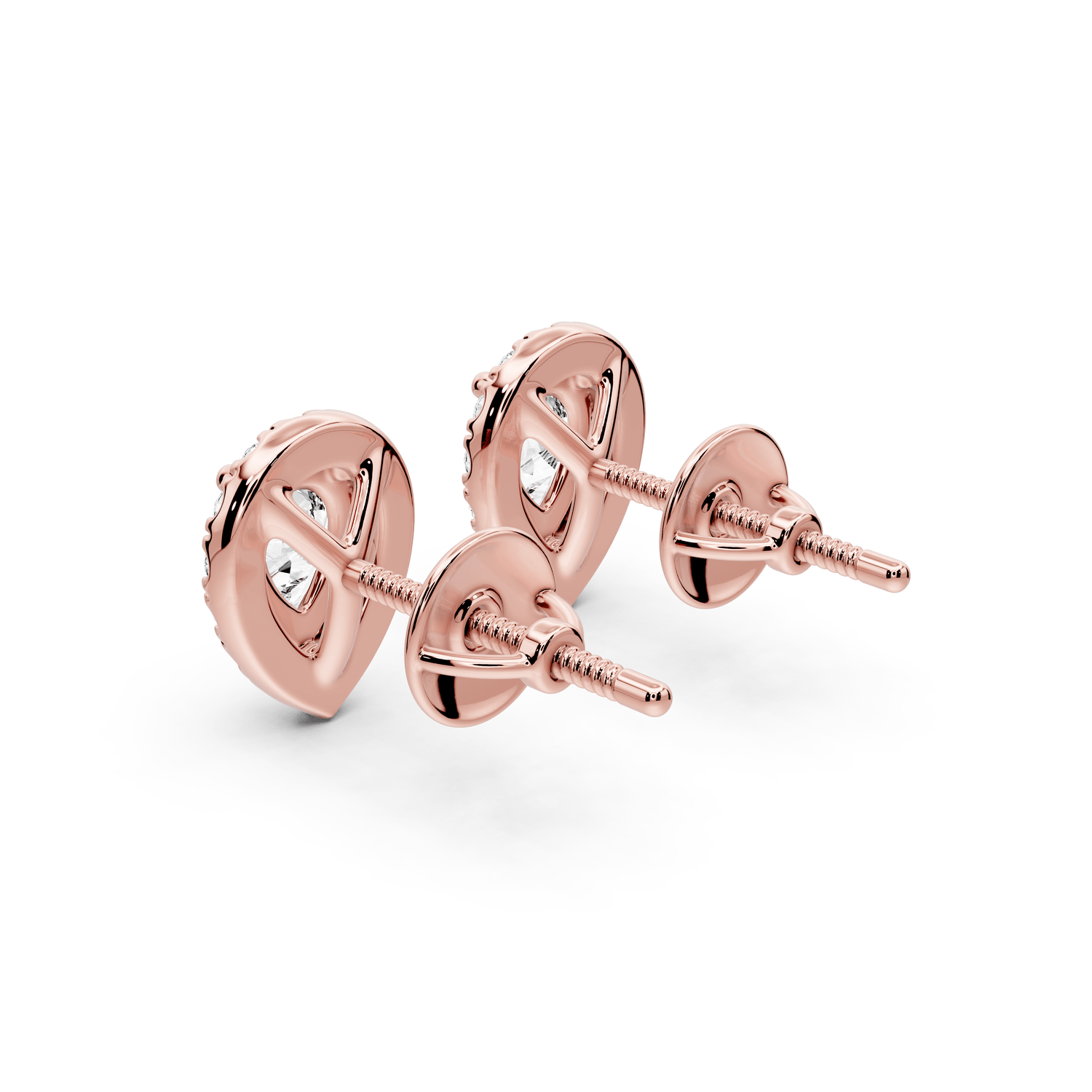 Solis - 1ct 14k rose gold Pear - Cut Diamond Stud Earrings - Mr. Alex Jewelry