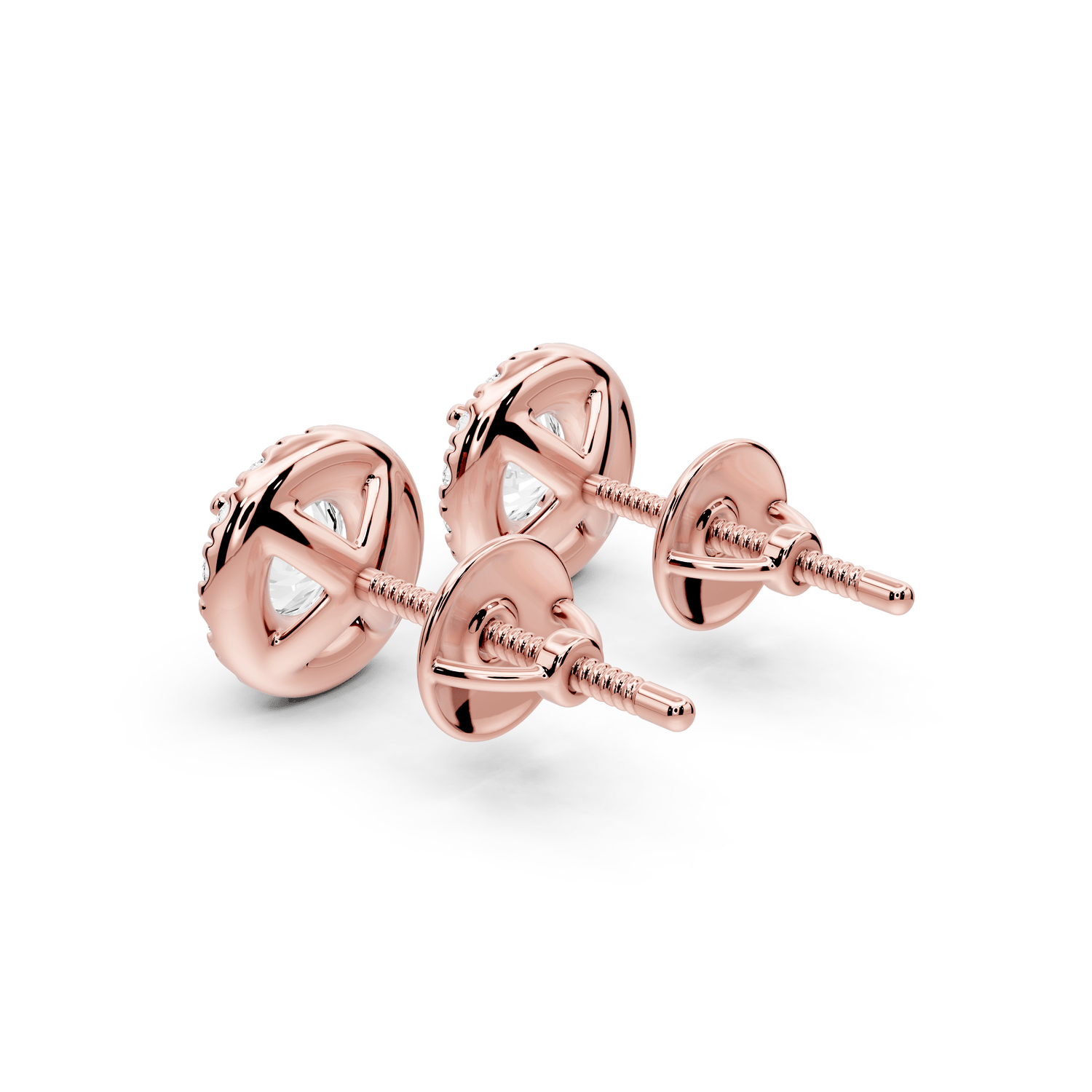 Solis - 1ct 14k rose gold Round - Cut Diamond Stud Earrings - Mr. Alex Jewelry