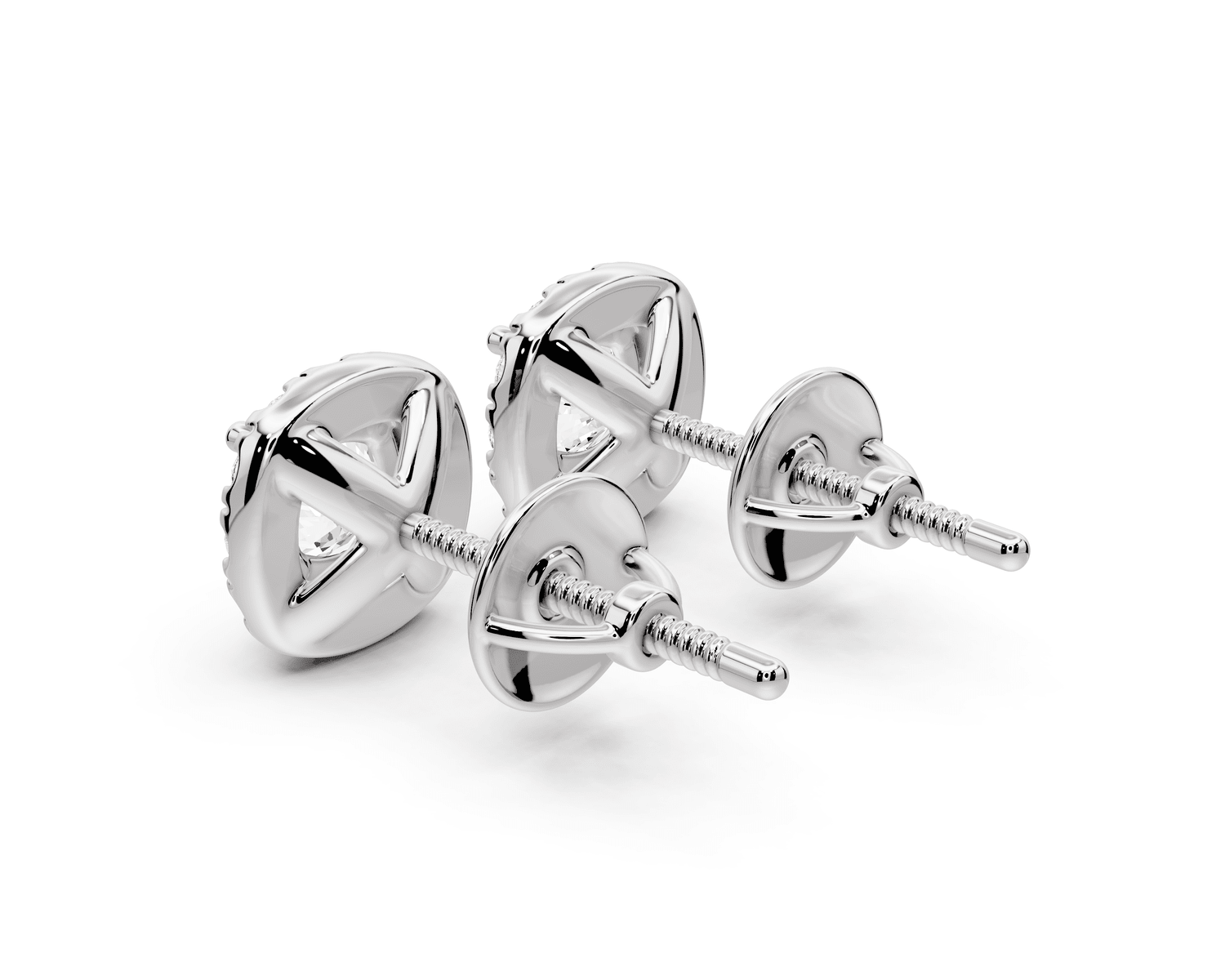 Solis - 1ct 14k white gold Cushion - Cut Diamond Stud Earrings - Mr. Alex Jewelry