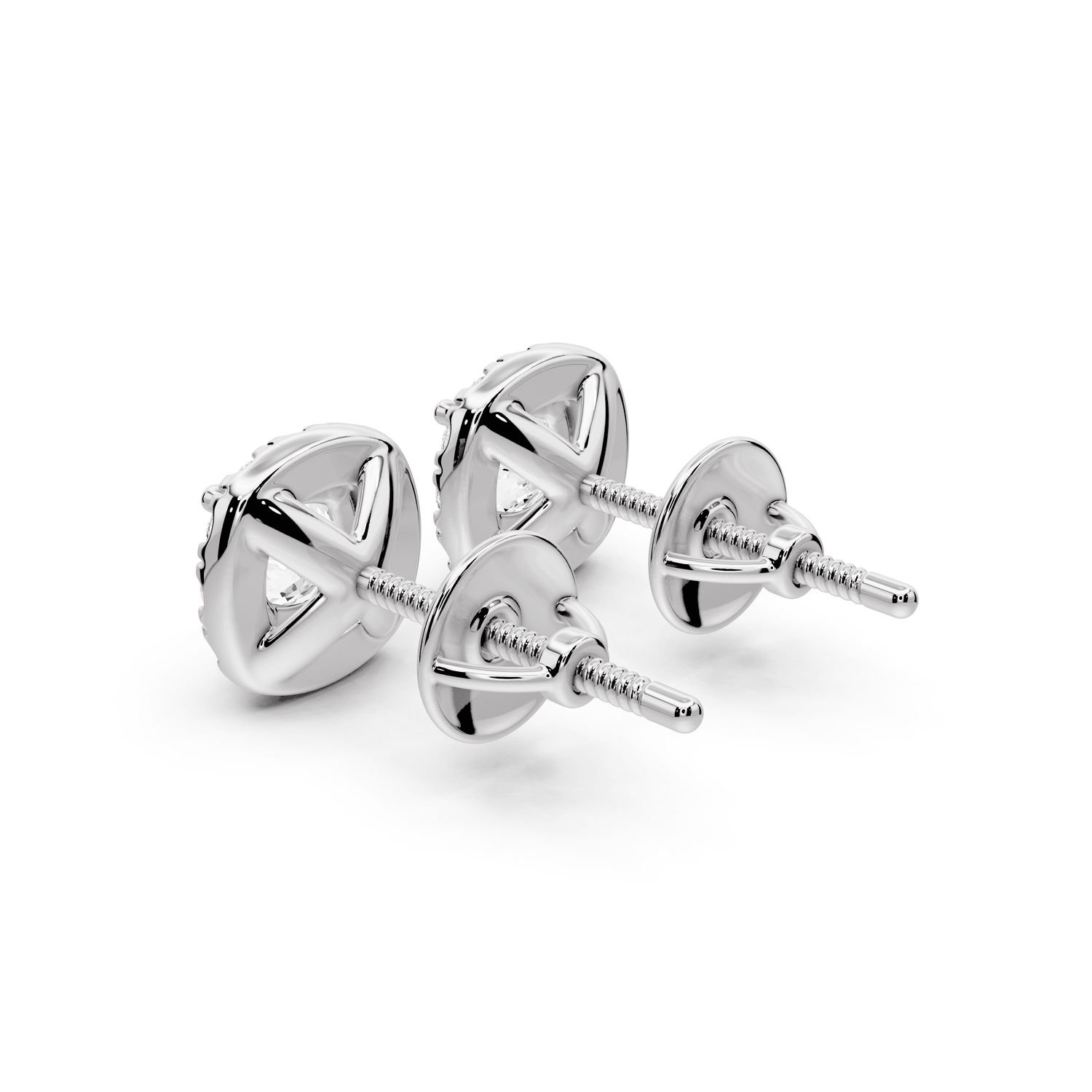 Solis - 1ct 14k white gold Cushion - Cut Diamond Stud Earrings - Mr. Alex Jewelry