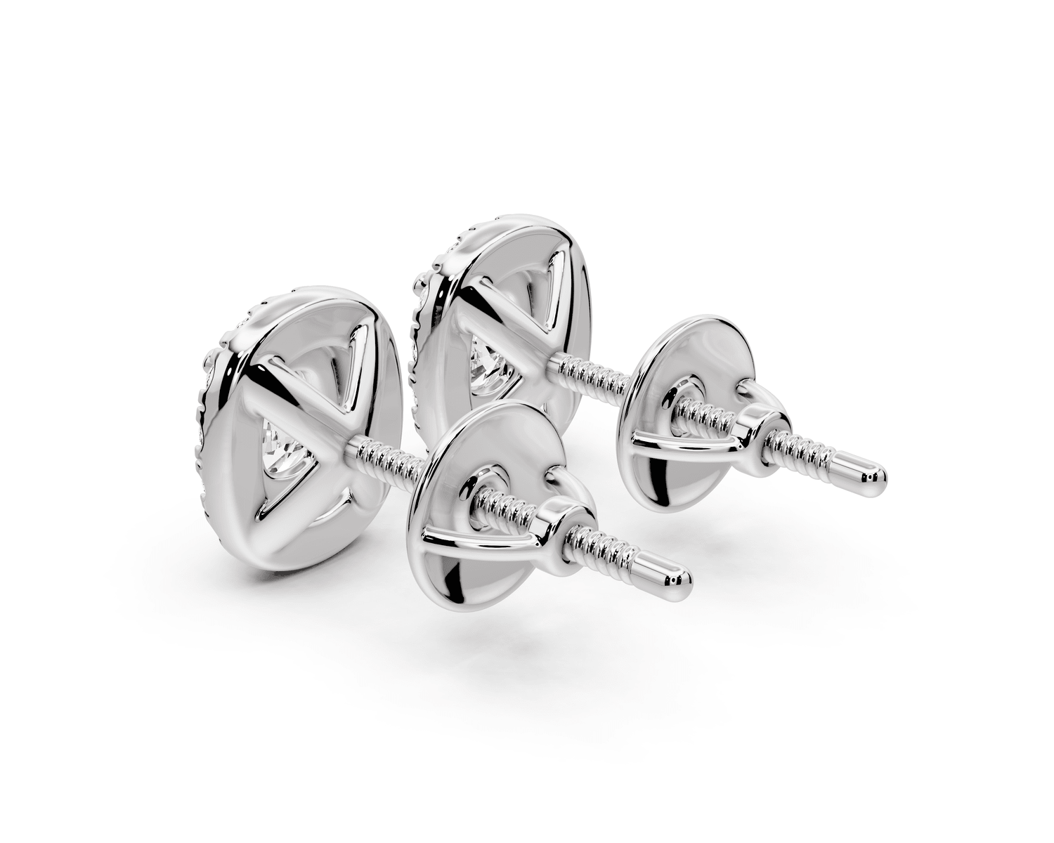 Solis - 1ct 14k white gold Elgcushion - Cut Diamond Stud Earrings - Mr. Alex Jewelry