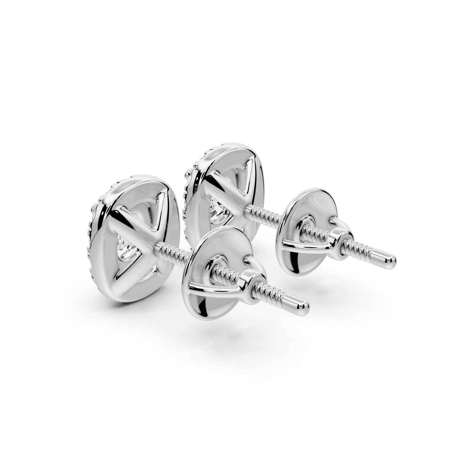 Solis - 1ct 14k white gold Elgcushion - Cut Diamond Stud Earrings - Mr. Alex Jewelry