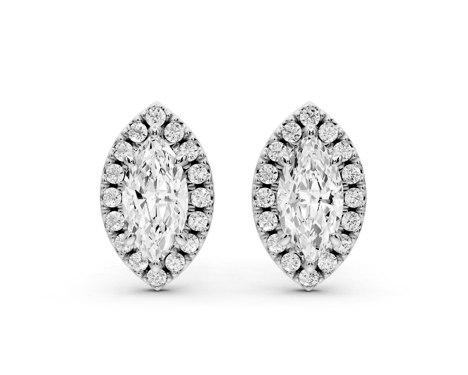 Solis - 1ct 14k white gold Marquise - Cut Diamond Stud Earrings - Mr. Alex Jewelry
