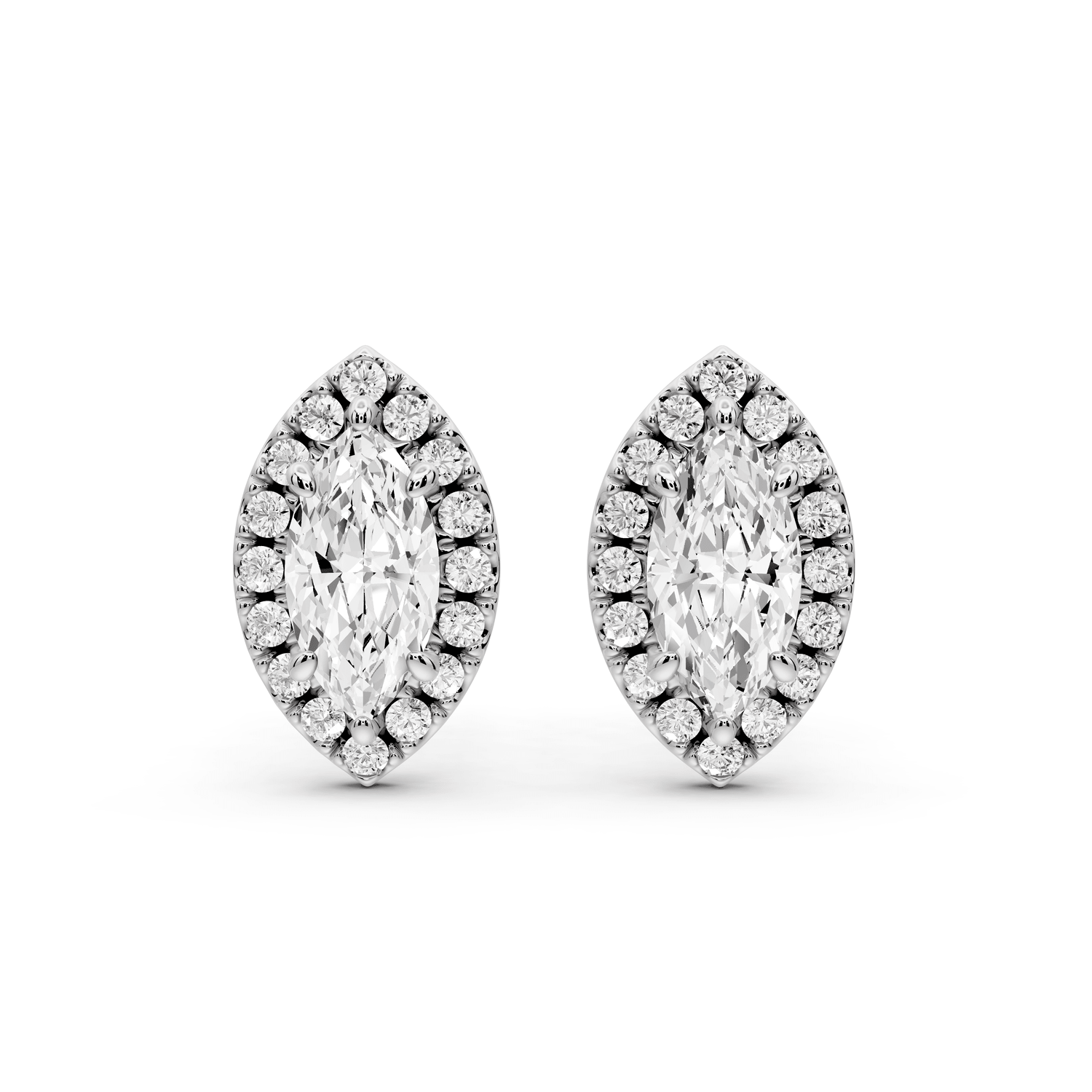 Solis - 1ct 14k white gold Marquise - Cut Diamond Stud Earrings - Mr. Alex Jewelry