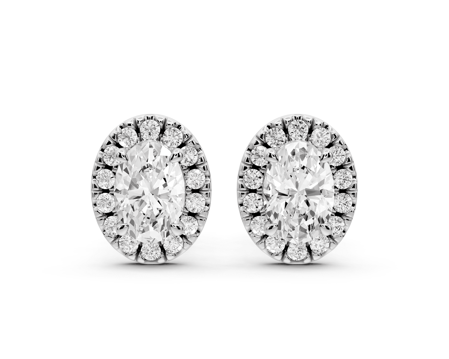 Solis - 1ct 14k white gold Oval - Cut Diamond Stud Earrings - Mr. Alex Jewelry