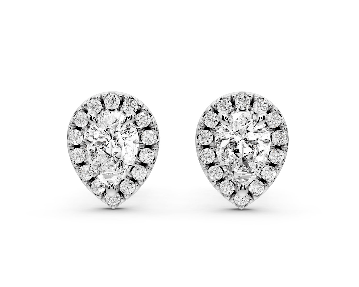 Solis - 1ct 14k white gold Pear - Cut Diamond Stud Earrings - Mr. Alex Jewelry