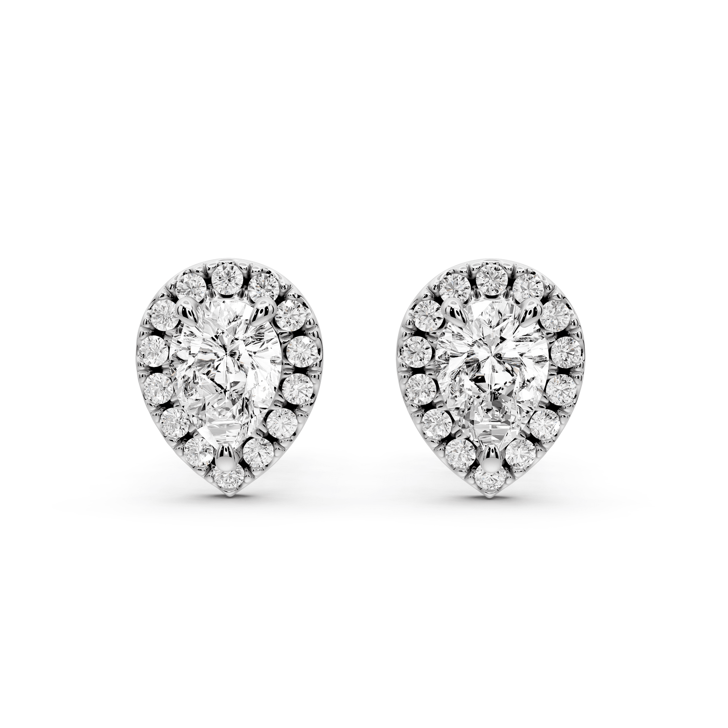 Solis - 1ct 14k white gold Pear - Cut Diamond Stud Earrings - Mr. Alex Jewelry