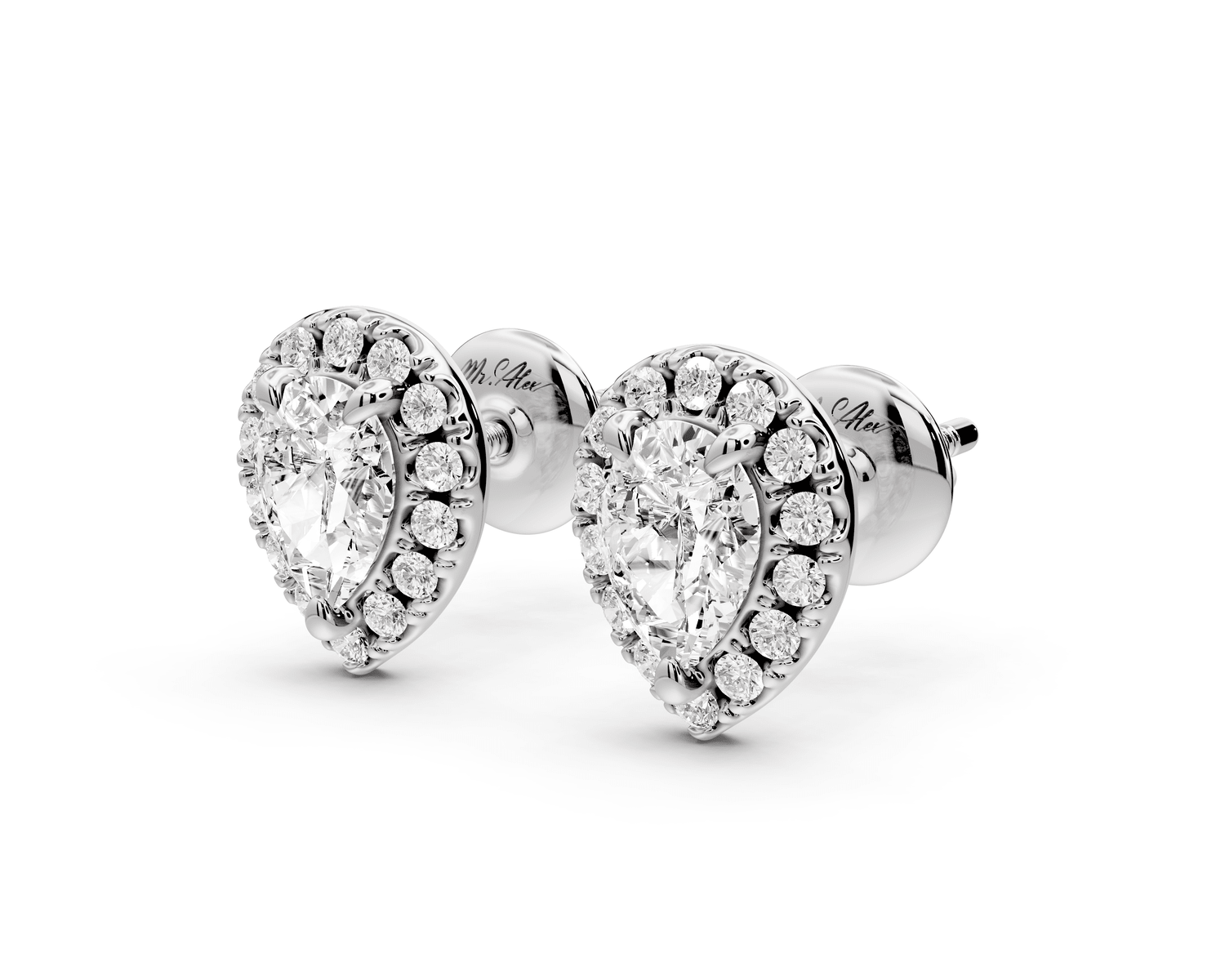 Solis - 1ct 14k white gold Pear - Cut Diamond Stud Earrings - Mr. Alex Jewelry