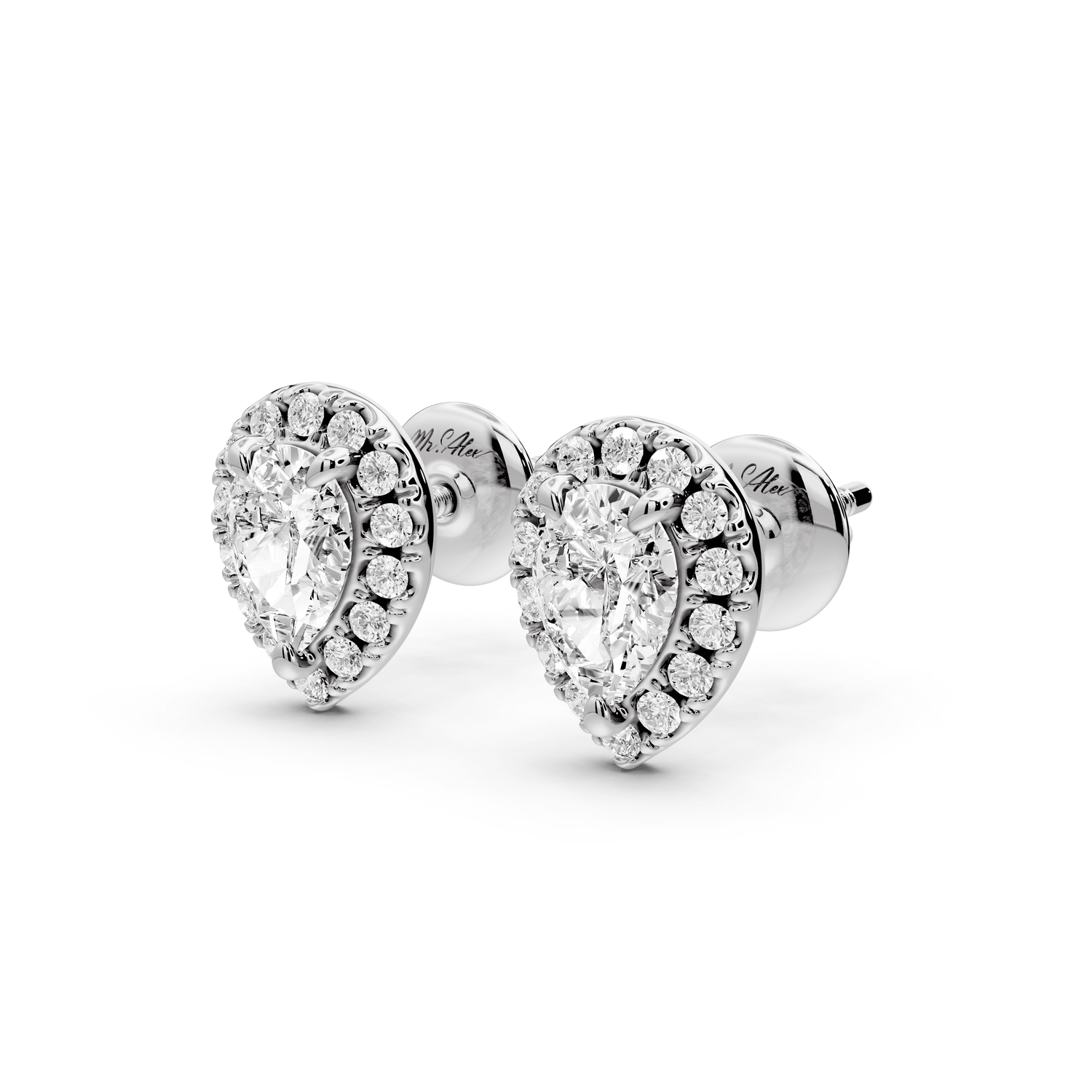 Solis - 1ct 14k white gold Pear - Cut Diamond Stud Earrings - Mr. Alex Jewelry