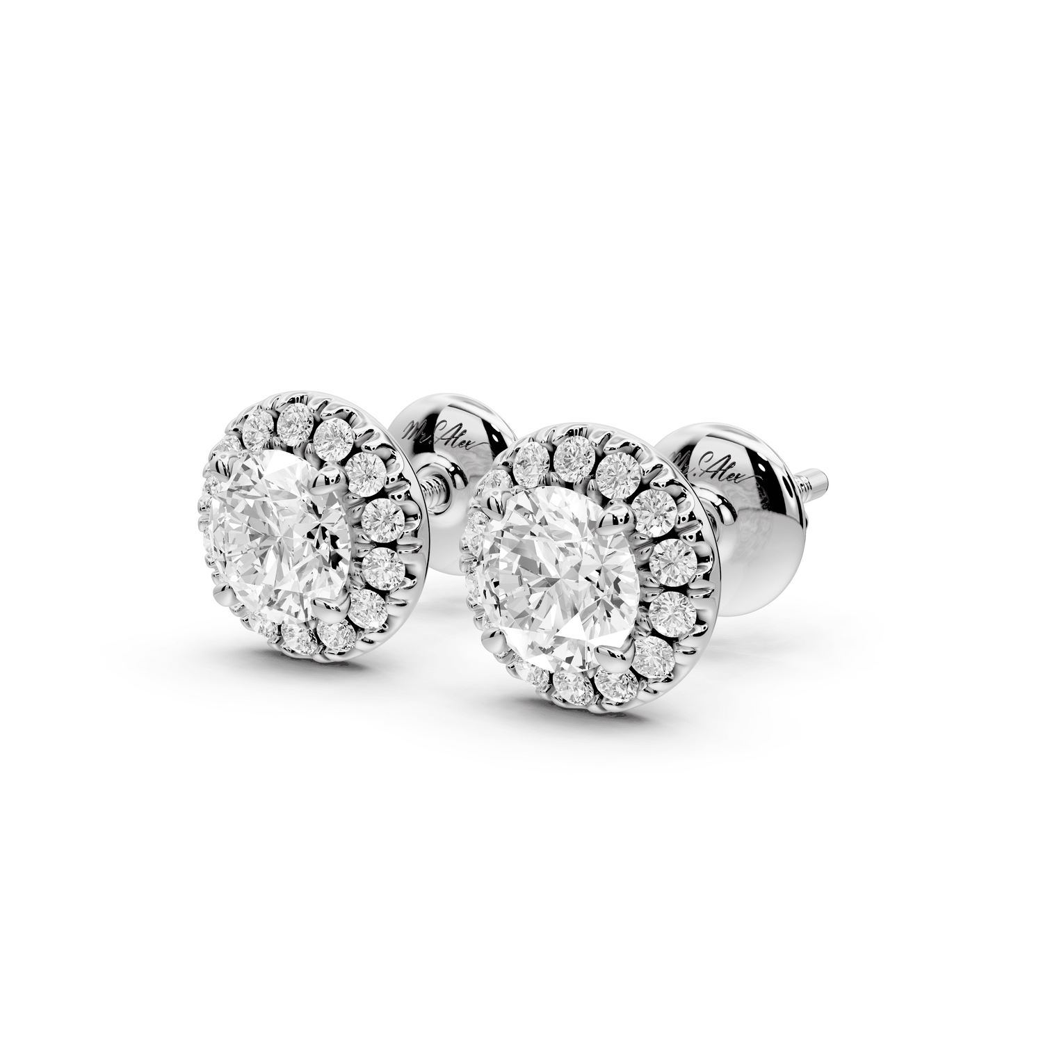 Solis - 1ct 14k white gold Round - Cut Diamond Stud Earrings - Mr. Alex Jewelry