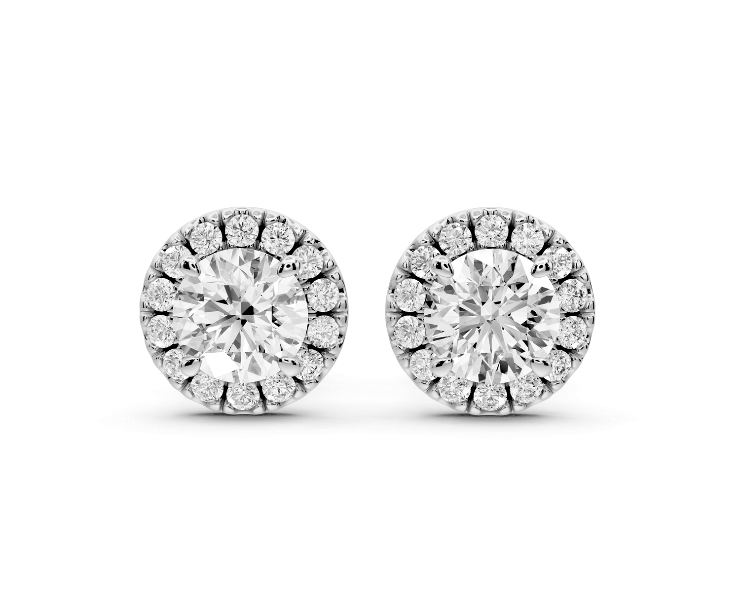 Solis - 1ct 14k white gold Round - Cut Diamond Stud Earrings - Mr. Alex Jewelry