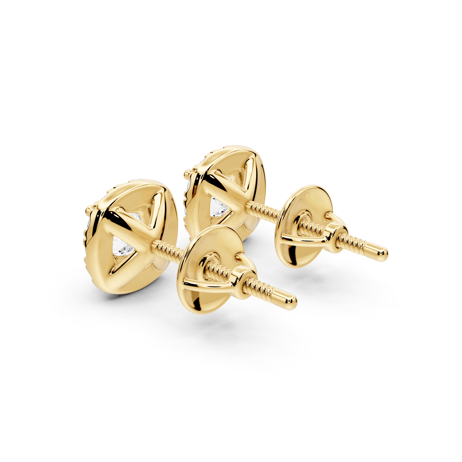 Solis - 1ct 14k yellow gold Cushion - Cut Diamond Stud Earrings - Mr. Alex Jewelry