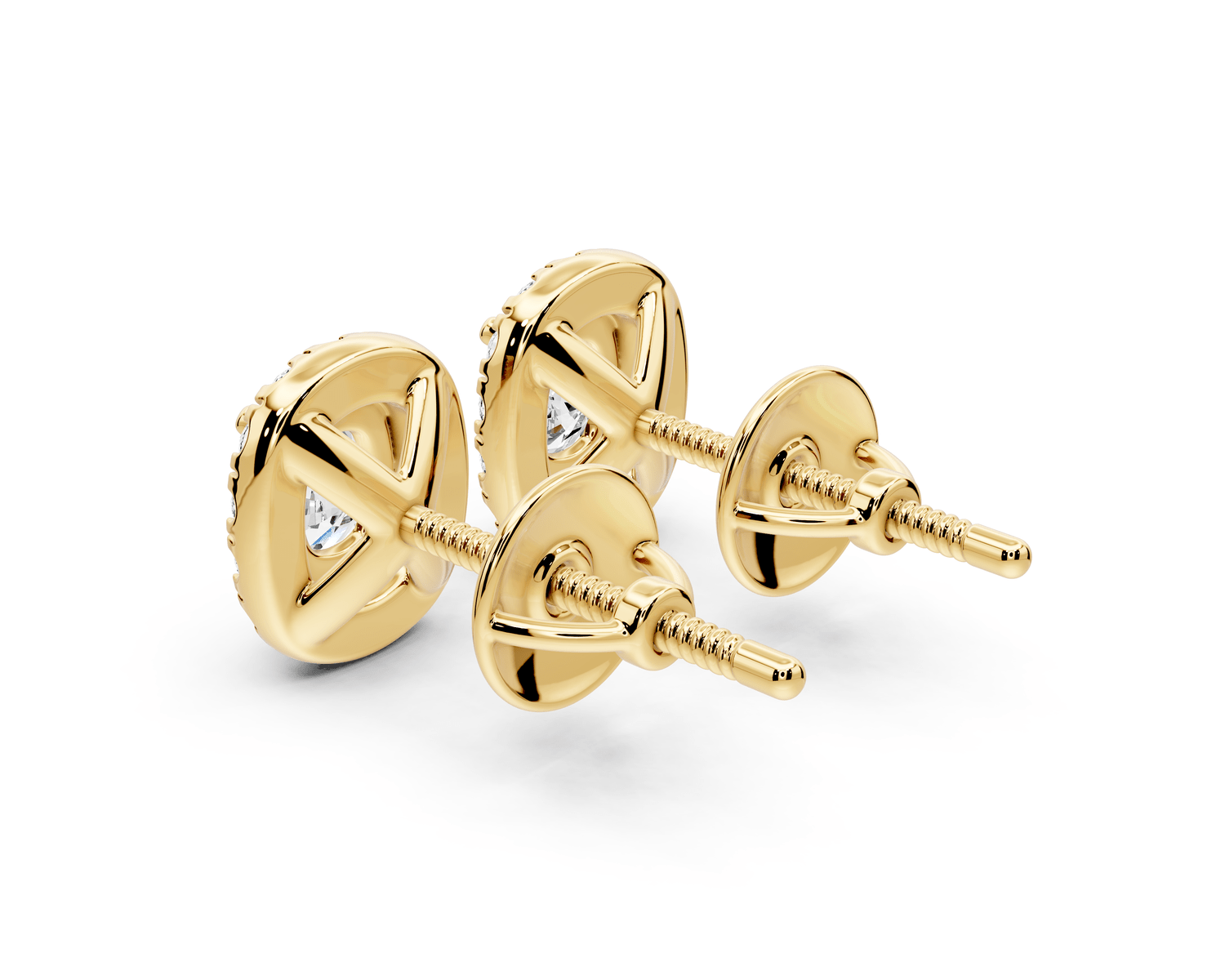 Solis - 1ct 14k yellow gold Elgcushion - Cut Diamond Stud Earrings - Mr. Alex Jewelry
