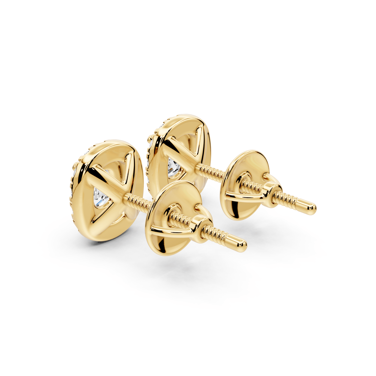 Solis - 1ct 14k yellow gold Elgcushion - Cut Diamond Stud Earrings - Mr. Alex Jewelry