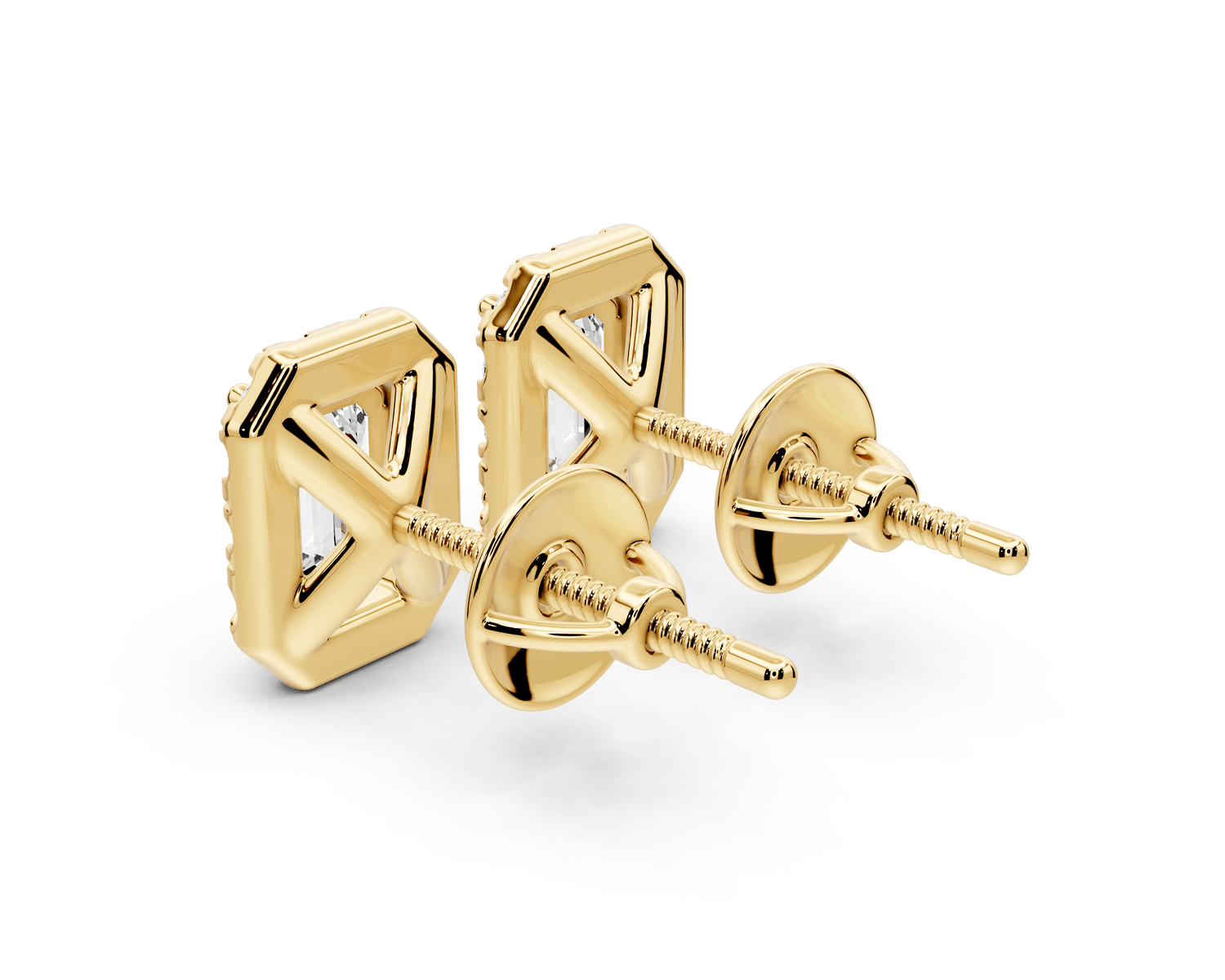 Solis - 1ct 14k yellow gold Emerald - Cut Diamond Stud Earrings - Mr. Alex Jewelry
