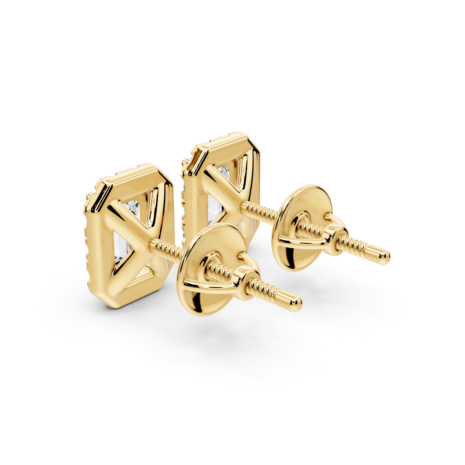 Solis - 1ct 14k yellow gold Emerald - Cut Diamond Stud Earrings - Mr. Alex Jewelry