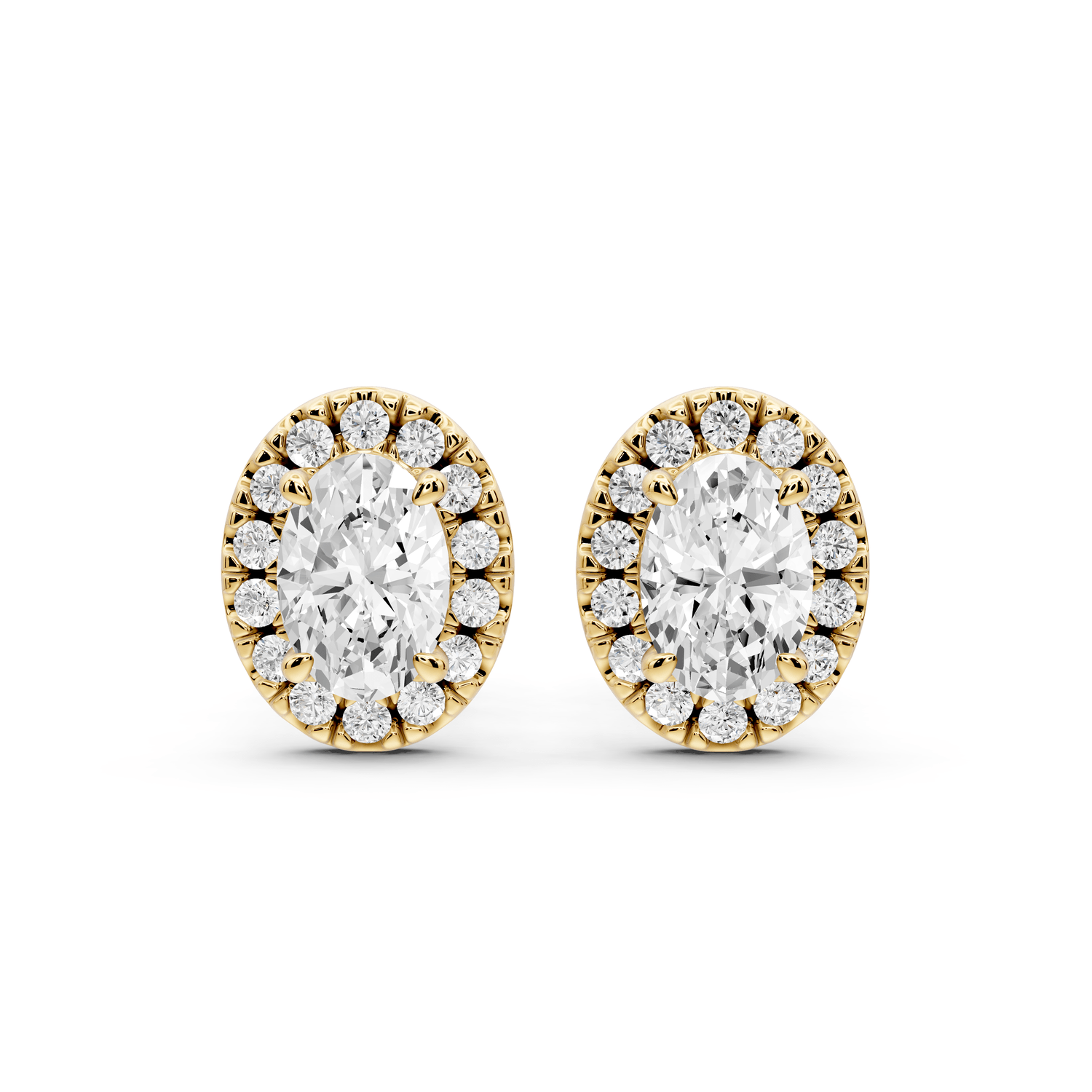 Solis - 1ct 14k yellow gold Oval - Cut Diamond Stud Earrings - Mr. Alex Jewelry
