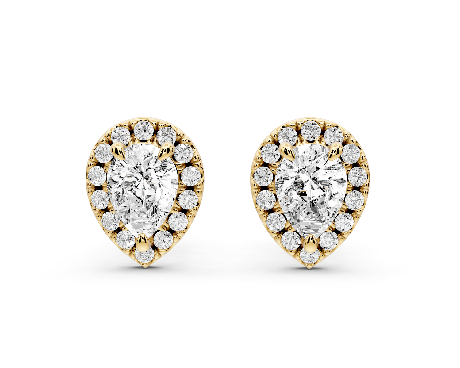 Solis - 1ct 14k yellow gold Pear - Cut Diamond Stud Earrings - Mr. Alex Jewelry