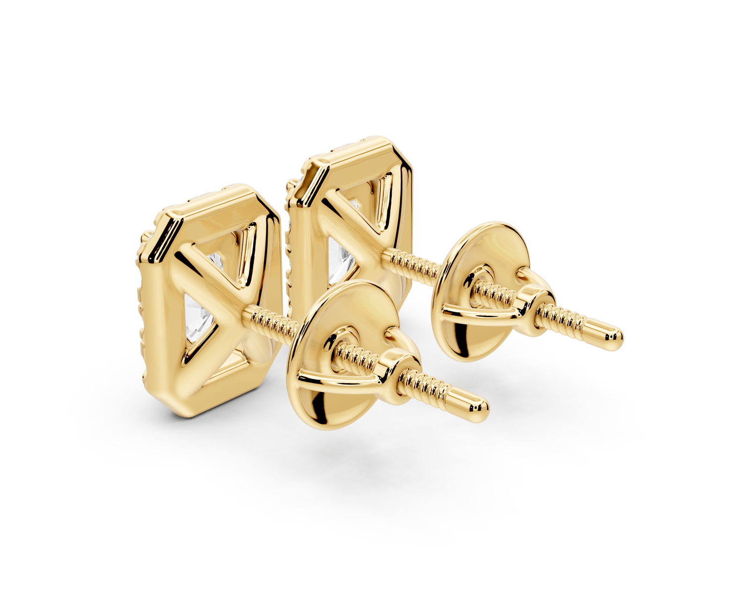 Solis - 1ct 14k yellow gold Radiant - Cut Diamond Stud Earrings - Mr. Alex Jewelry