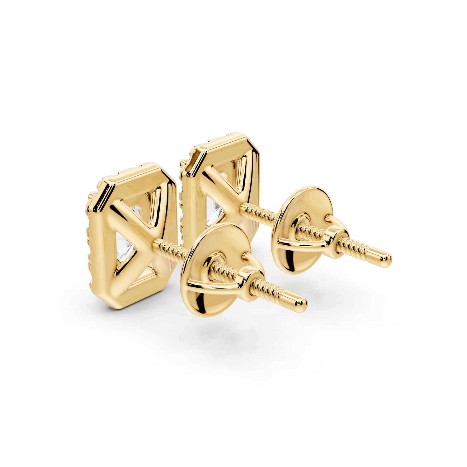 Solis - 1ct 14k yellow gold Radiant - Cut Diamond Stud Earrings - Mr. Alex Jewelry
