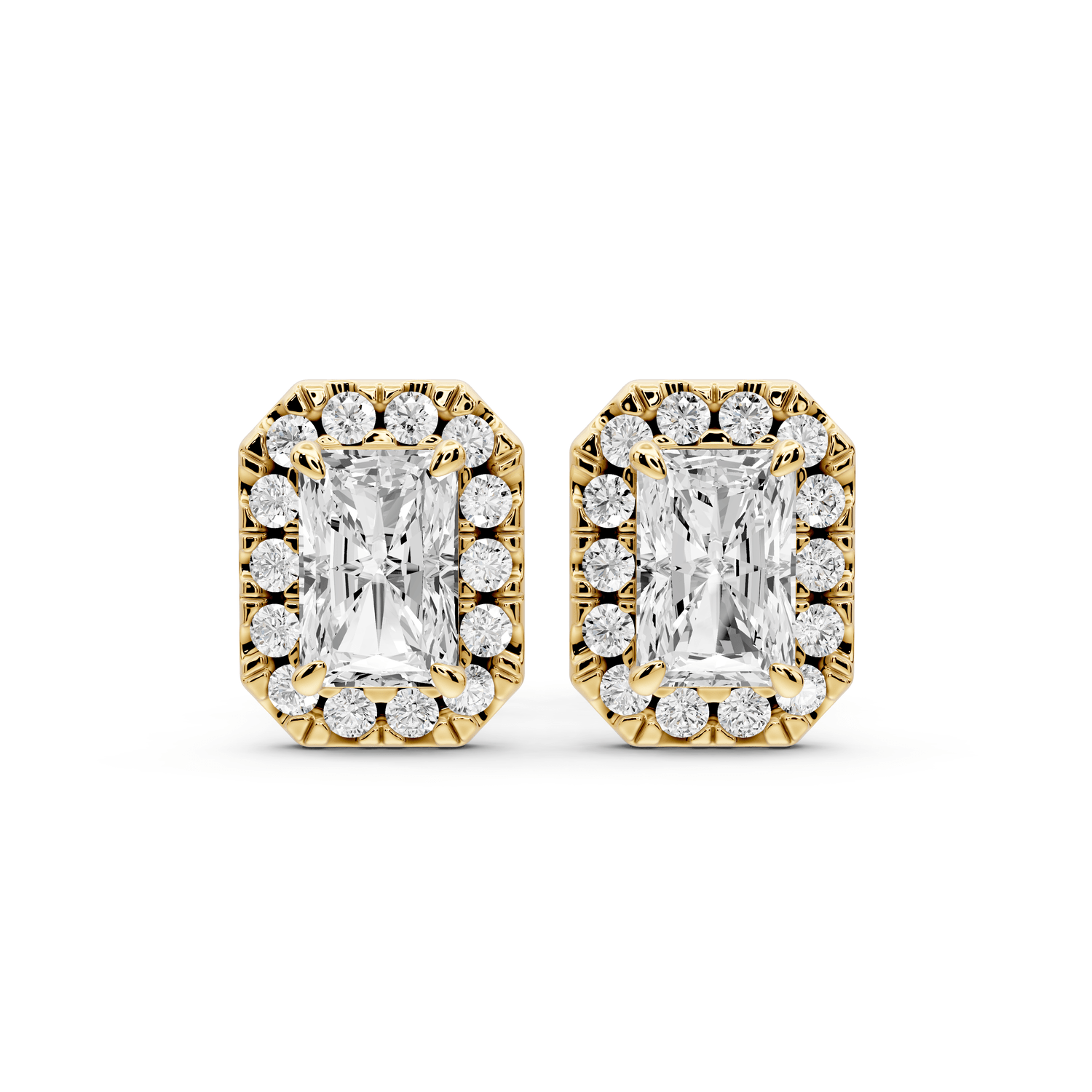 Solis - 1ct 14k yellow gold Radiant - Cut Diamond Stud Earrings - Mr. Alex Jewelry