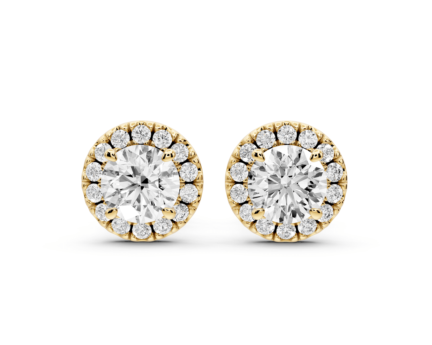 Solis - 1ct 14k yellow gold Round - Cut Diamond Stud Earrings - Mr. Alex Jewelry