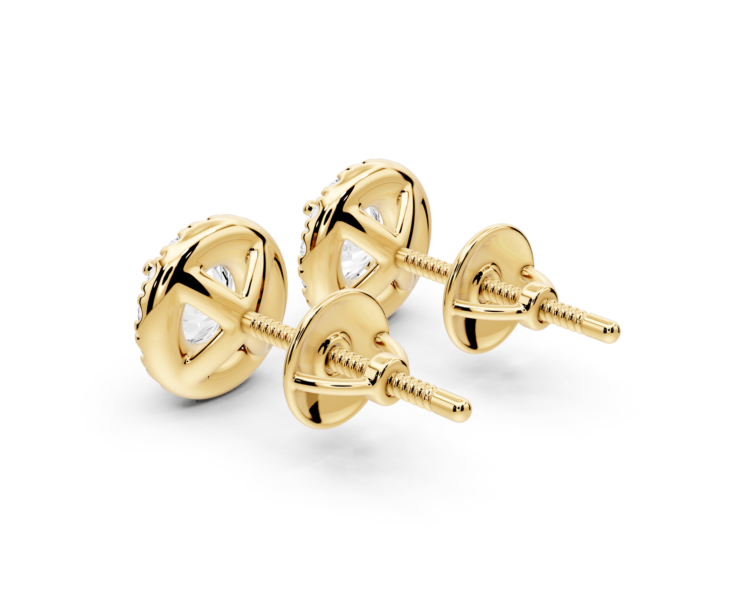Solis - 1ct 14k yellow gold Round - Cut Diamond Stud Earrings - Mr. Alex Jewelry