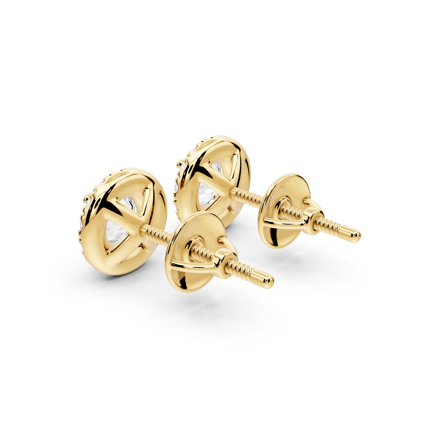 Solis - 1ct 14k yellow gold Round - Cut Diamond Stud Earrings - Mr. Alex Jewelry