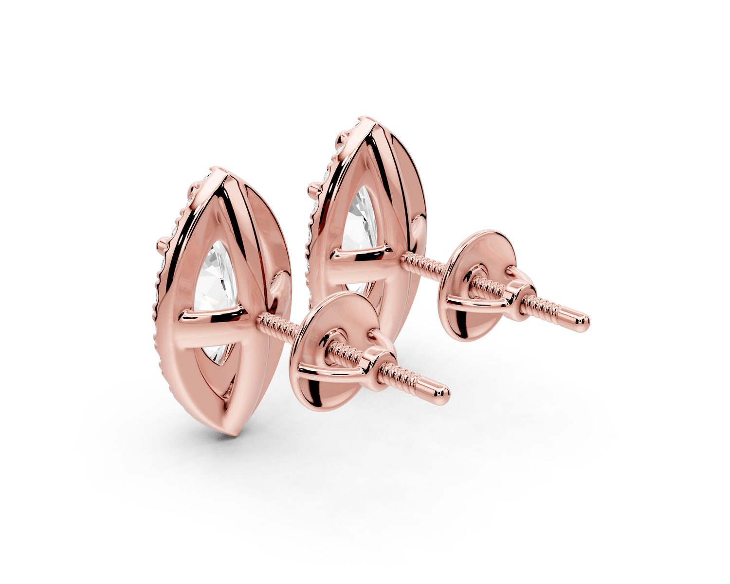 Solis - 2ct 14k rose gold Marquise - Cut Diamond Stud Earrings - Mr. Alex Jewelry