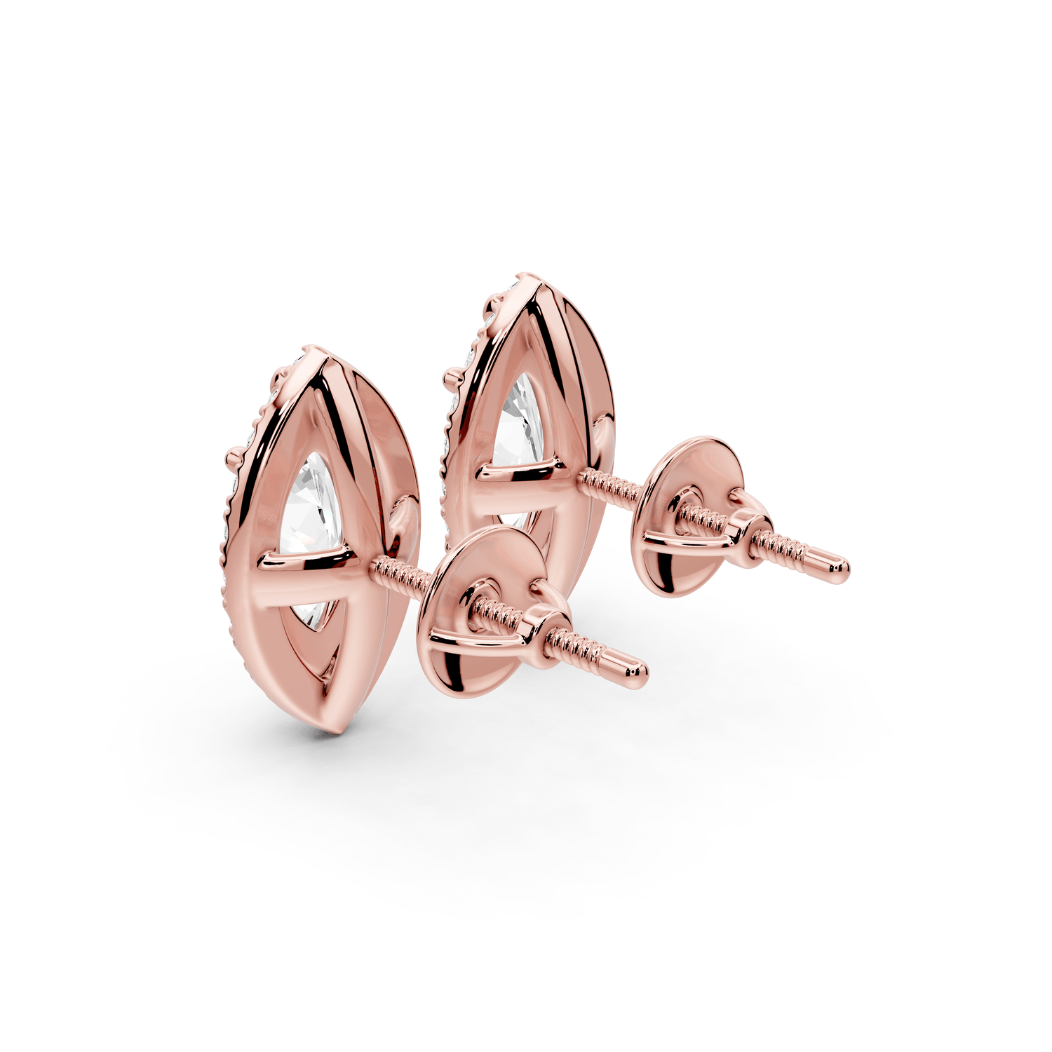 Solis - 2ct 14k rose gold Marquise - Cut Diamond Stud Earrings - Mr. Alex Jewelry