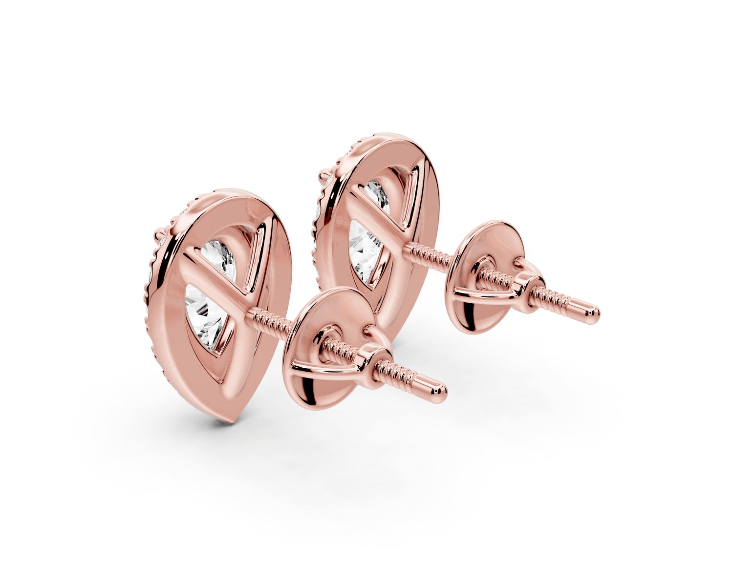 Solis - 2ct 14k rose gold Pear - Cut Diamond Stud Earrings - Mr. Alex Jewelry
