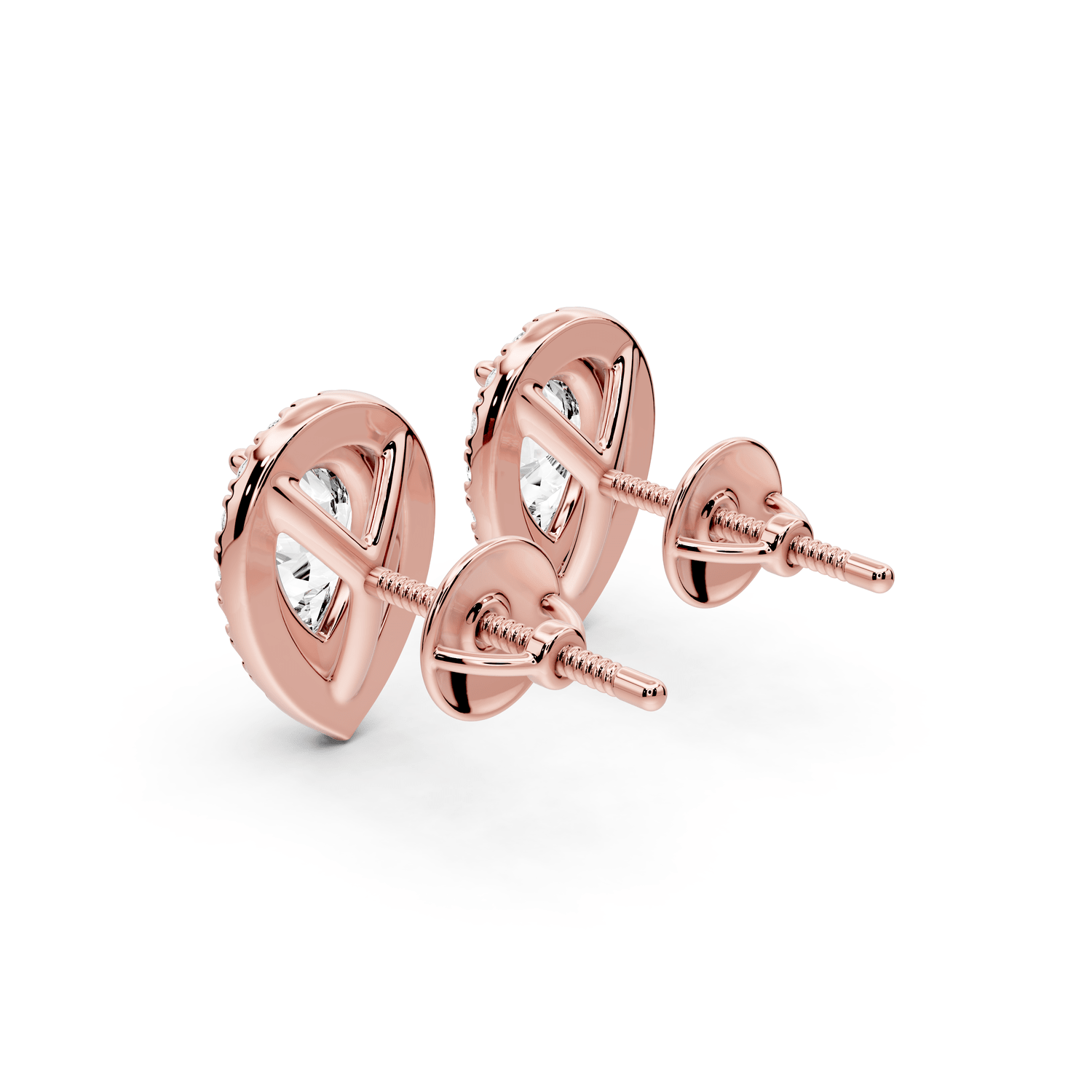 Solis - 2ct 14k rose gold Pear - Cut Diamond Stud Earrings - Mr. Alex Jewelry