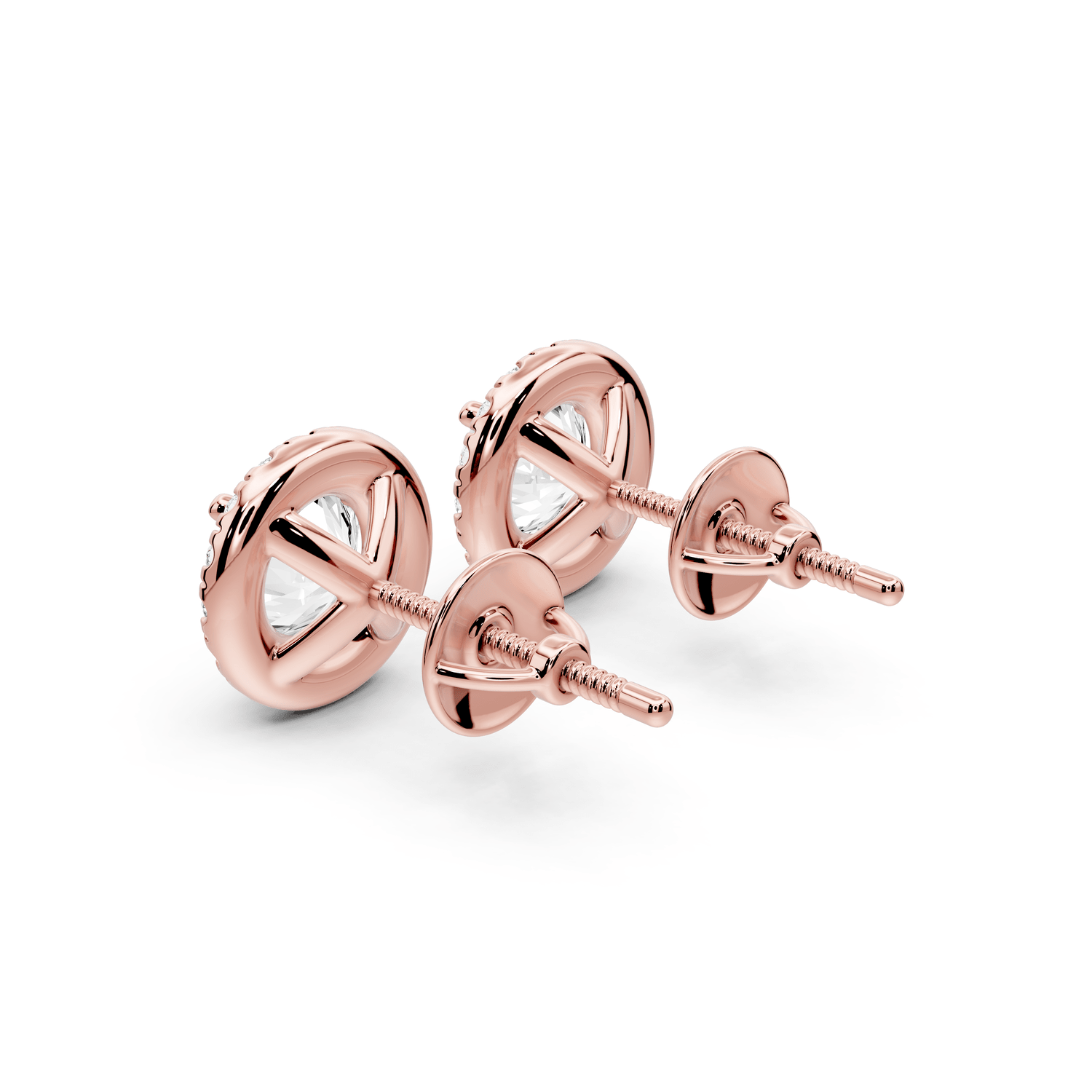 Solis - 2ct 14k rose gold Round - Cut Diamond Stud Earrings - Mr. Alex Jewelry